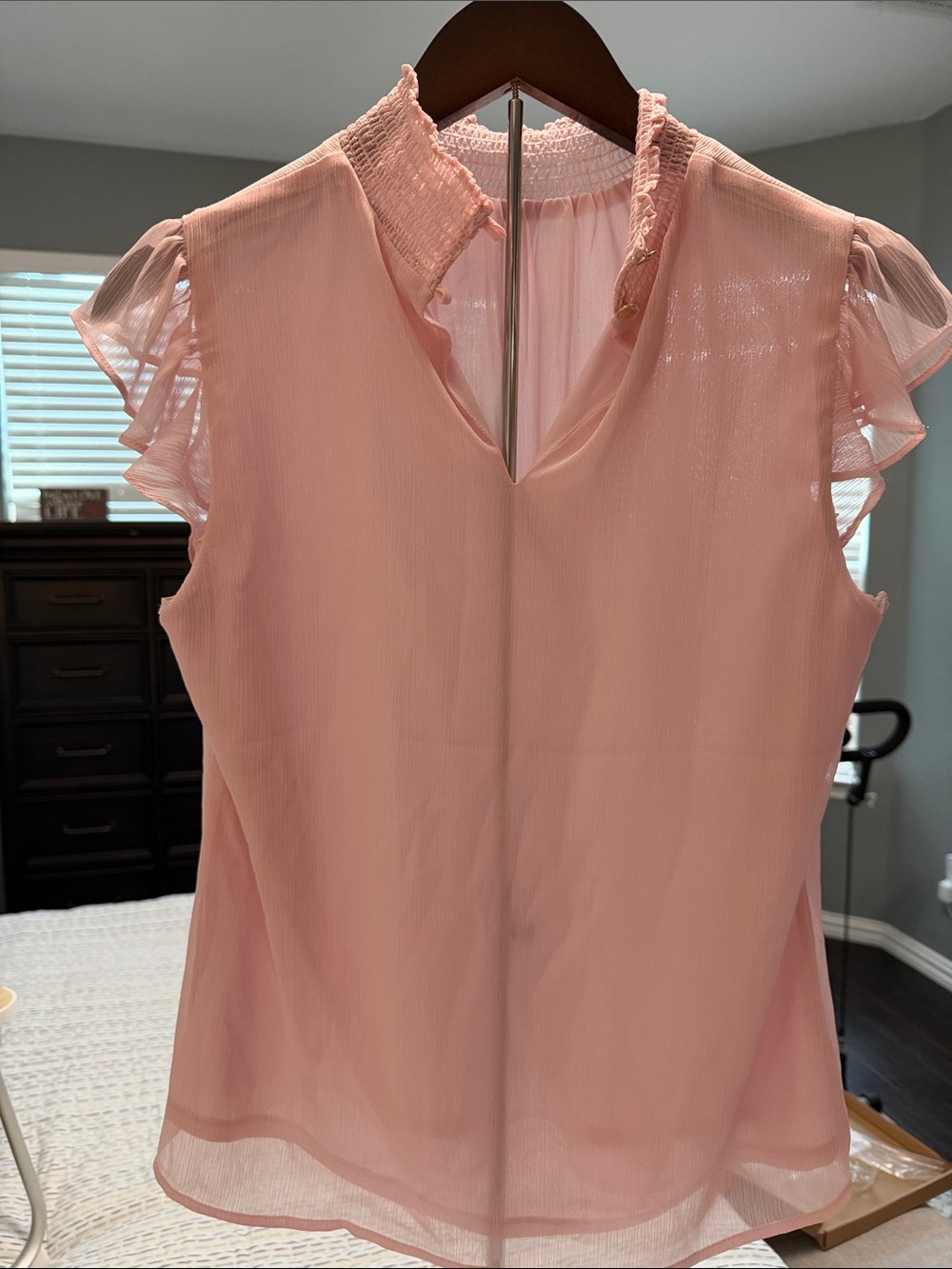 Nine West Pink Ruffle Cap Sleeve Camisole